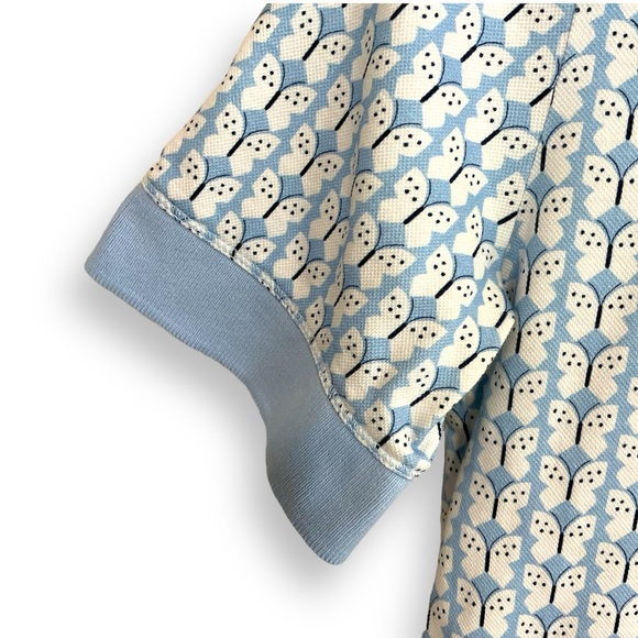 Anthropologie Maeve Springtime Butterfly Print Pique Polo Top - Picture 7 of 12